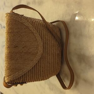 Vintage Bass Straw convertible Crossbody/clutch Purse